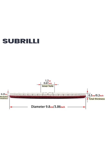 GRIT100 1 Adet 1 Adet Subrıllı 4 "kuru Islak Kullanılan Elmas Parlatma Pedi Beton Taşlama Zımpara Diski Esnek Beyaz Tekerlek Grit 50-3000 # 1 Adet (Yurt Dışından)