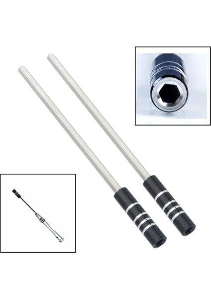 2 Adet 123MM Manyetik Metal Uzatma Mili Altıgen Soket Adaptörü Tornavida Bit Tutucu 4mm 1/8 "hex Bit Güç Aracı Aksesuarı (Yurt Dışından)