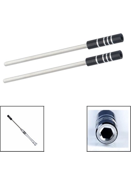 2 Adet 123MM Manyetik Metal Uzatma Mili Altıgen Soket Adaptörü Tornavida Bit Tutucu 4mm 1/8 "hex Bit Güç Aracı Aksesuarı (Yurt Dışından)