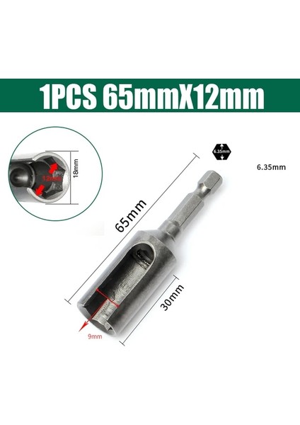 1 Adet 65MMX12MM 8MM-19MM Açık Altıgen Soket Kol Somun Anahtarı Darbeli Elektrikli Tornavida Soket Elektrik Anahtarı 65/80/100MM Matkap Ucu Adaptör Aracı (Yurt Dışından)