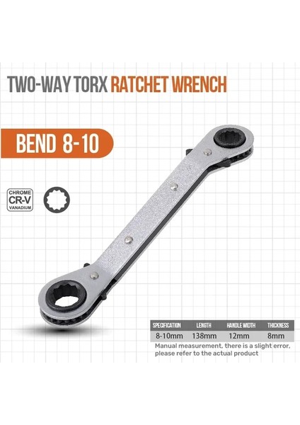 Dirsek 8 10MM 6-22MM Cırcır Anahtarı Lokma Anahtar 6 Adet Çift Kafa Evrensel Ingiliz Anahtarı Takımı Otomotiv Mekanik Atölye Araçları Araba Sürücü Kiti (Yurt Dışından)