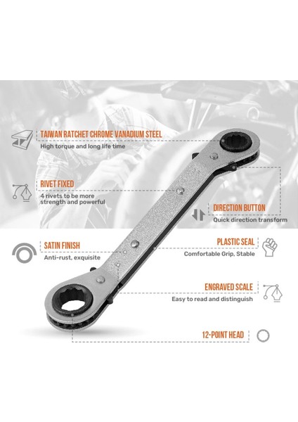 Dirsek 8 10MM 6-22MM Cırcır Anahtarı Lokma Anahtar 6 Adet Çift Kafa Evrensel Ingiliz Anahtarı Takımı Otomotiv Mekanik Atölye Araçları Araba Sürücü Kiti (Yurt Dışından)