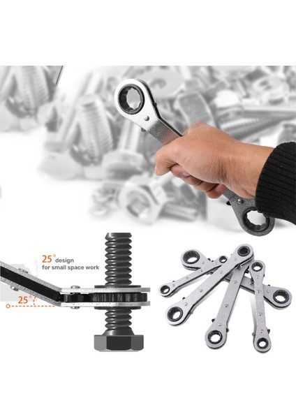 Dirsek 8 10MM 6-22MM Cırcır Anahtarı Lokma Anahtar 6 Adet Çift Kafa Evrensel Ingiliz Anahtarı Takımı Otomotiv Mekanik Atölye Araçları Araba Sürücü Kiti (Yurt Dışından)