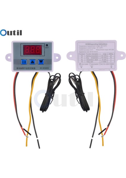 Dc 12V XH-W3002 12V 24V 110V 220V Profesyonel W3002 Dijital LED Sıcaklık Kontrol Cihazı 10A Termostat Regülatörü Prob ile (Yurt Dışından)