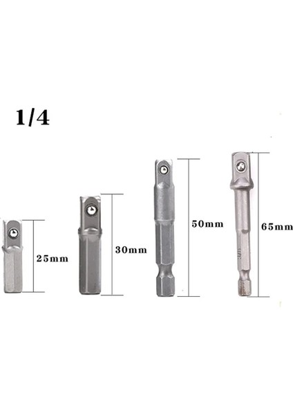 65MM 1/2/3/4 Adet Matkap Soket Adaptörü Darbeli Sürücü W/hex Shank Kare Soket Matkap Uçları Bar Uzatma 1/4 "bit Seti (Yurt Dışından)