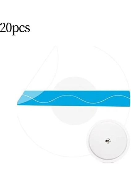 20 Adet Yuvarlak Mavi Serbest Stil Yapışkanlı Yamalar Oval Şeffaf Bandajlar 4 1/2 "x 3 1/5 Açık Spor Yama Taşınabilir Sabit Sensör Fixic (Yurt Dışından)