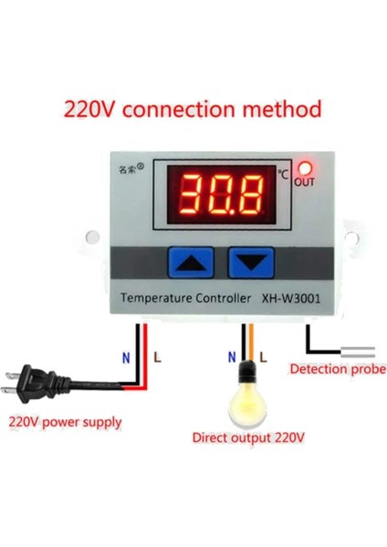 Ac 110-220V XH-W3001 Dijital Kontrol Sıcaklık Mikrobilgisayar Termostat Anahtarı Termometre Yeni Termoregülatör 12/24/220V (Yurt Dışından)