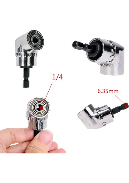 295MM Uzatma Çubuğu 105 Derece Açı Tornavida Seti Tutucu Adaptörü Tornavida Ucu Için Ayarlanabilir Uç Nozulları Sağ Açı Kafa Altıgen Bit Soket 1/4' (Yurt Dışından) indirimleri