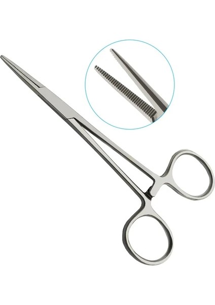 Düz 12.5 cm Paslanmaz Çelik Kavisli Uç ve Düz Uçlu Forseps Kilitleme Kelepçeleri Hemostatik Forseps Arteriyel Forseps Kelepçe Balık Kancası Pense (Yurt Dışından)