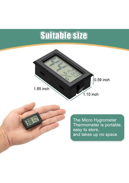 Tel ile Yeni Mini Dijital LCD Kapalı Uygun Sıcaklık Sensörü Nem Ölçer Termometre Higrometre Akvaryum Aletleri Ölçer (Yurt Dışından)
