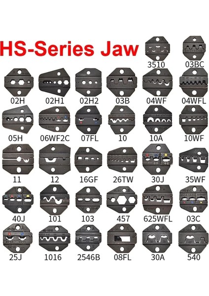 Birini Seçin B A03B A40J A05H A02H2 A12 A02H Pafta Setleri Hs-Fse- Am-10 Sıkma Pensesi Makinesi Kalıpları Fiş Borusu HS-40J FSE-40J Em-6b1 Em-6b2 (Yurt Dışından) modelleri