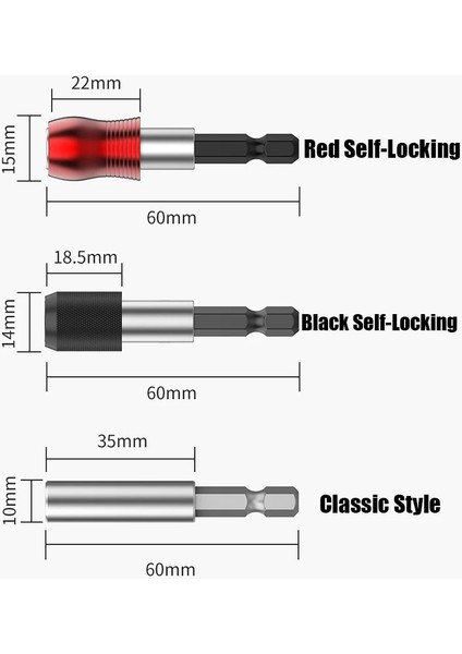 100 mm Siyah 60/100/150/200/250 mm Elektrikli Matkap Soket Adaptörü 1/4 Hex Shank Kendinden Kilitli Manyetik Bit Holde Toplu Kafa Uzatma Sonrası Araçları (Yurt Dışından)