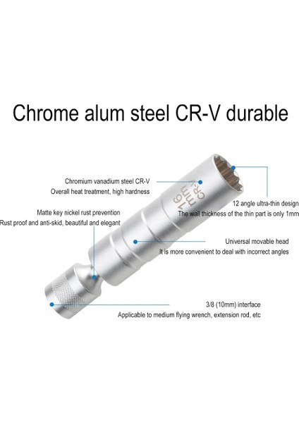 16MM 14/16MM Lokma Anahtar Araba Tamir Aracı 6/12 Açı Buji Manyetik Temizleme Aracı Ince Duvar 3/8 "evrensel El Sökme (Yurt Dışından) indirimleri