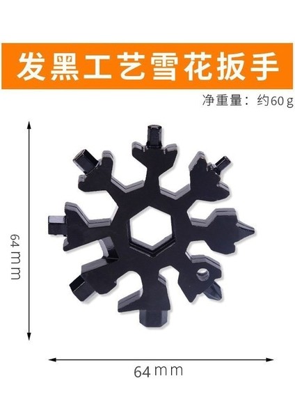 Siyah Evrensel Taşınabilir 18-In-1 Kar Tanesi Tork Anahtarı Çok Aletli Paslanmaz Çelik Alet Takımı Çok Fonksiyonlu El Aletleri Manuel Alet (Yurt Dışından)