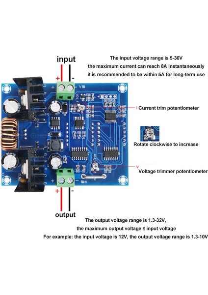 cc XL4016 ile 9A 5-36V Ila 1.3-32V Dc-Dc Dijital Voltaj Regülatörü Buck Kademeli Güç Kaynağı Modülü Aşırı Sıcaklık Koruması (Yurt Dışından) modelleri