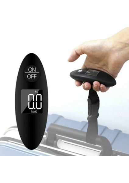Siyah 1 Adet 40 KG/100G LCD Dijital Elektronik Bagaj Ölçeği Taşınabilir Bavul Ölçeği Saplı Seyahat Çantası Ağırlık Balık Oltası Asılı Ölçek (Yurt Dışından)