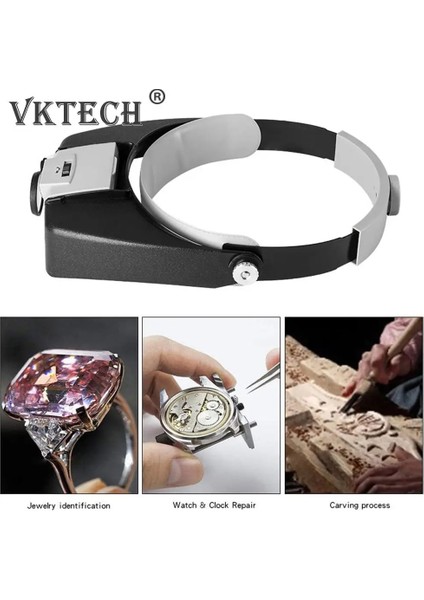 Gri 10X Kafa Bandı LED Büyüteç Gözlük Işıklı Büyüteç Ayarlanabilir Kafa Büyüteç Takı Okuma Saatçi Onarım Aracı (Yurt Dışından) fırsatları