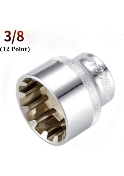 15MM 3/8 "kare Sürücü 12 Nokta Soket Bit 6-24MM Cırcır Anahtarı 12 Diş Lokma Anahtar El Aleti Araba Oto Tamir Çok Fonksiyonlu (Yurt Dışından)