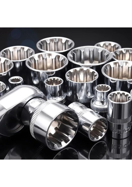 15MM 3/8 "kare Sürücü 12 Nokta Soket Bit 6-24MM Cırcır Anahtarı 12 Diş Lokma Anahtar El Aleti Araba Oto Tamir Çok Fonksiyonlu (Yurt Dışından)