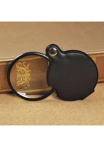 Siyah Mini Cep Büyüteç Hafif Katlanabilir Büyüteç Okuma Haritaları Menüler Belgeler Cam 6X50MM 5X60MM Deri Kapak (Yurt Dışından) modelleri