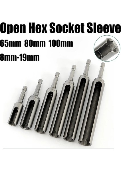 1 Adet 65MMX10MM 8MM-19MM Açık Altıgen Soket Kol Somun Anahtarı Darbeli Elektrikli Tornavida Soket Elektrik Anahtarı 65/80/100MM Matkap Ucu Adaptör Aracı (Yurt Dışından) fırsatları