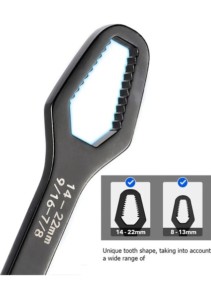 160 cm Siyah 8-22MM Evrensel Torx Anahtarı Ayarlanabilir Çift Kafa Anahtar Vida Somun Anahtarı Mini Cırcır Anahtarı Motosiklet Araba Tamir El Aletleri (Yurt Dışından) indirimleri