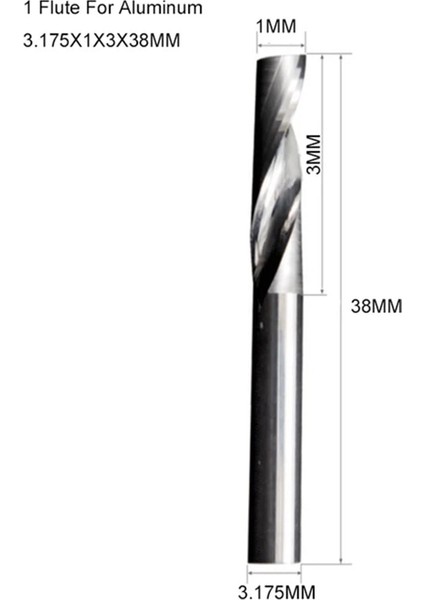 3.175X1.5X8 1 Adet 5A 3.175/4/5/6/8MM Tek Flüt Freze Kesiciler Alüminyum Cnc Araçları Katı Karbür Alüminyum Kompozit Paneller Ağaç Işleme (Yurt Dışından) fiyatları