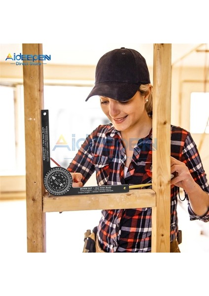 Bir Ağaç Işleme Terazisi Gönye Testere Iletki Açı Seviyesi Işaretleme Kalemi ile Marangoz Açı Bulucu Ölçüm Cetveli Metre Ölçer Araçları (Yurt Dışından) modelleri