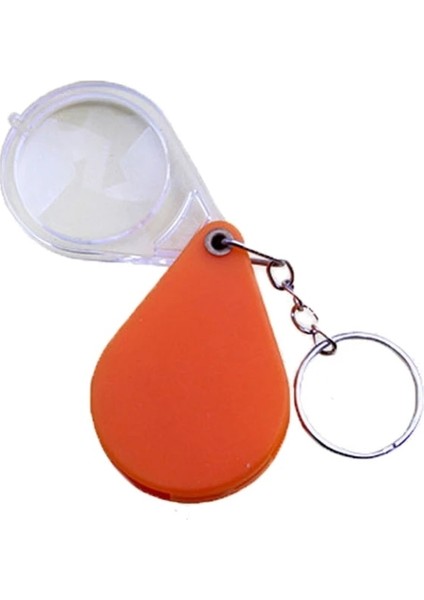 Turuncu 1 Adet Mini Cep Büyüteç Hediye Katlanır Büyüteç Anahtarlık Ile, Harita Okumak Için 10X Plastik Büyüteç, La (Yurt Dışından) modelleri