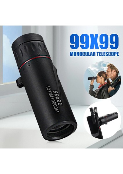 Klipssiz 99X99 Yüksek Büyütme Hd Monoküler Teleskop Düşük Işık Gece Görüşü Kızılötesi Olmayan Cep Monoküler Seyahat Avcılık Için (Yurt Dışından) modelleri
