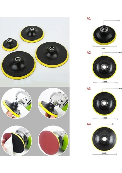 A1 Araba Parlatıcı Kaput Dia.80/ 100/150 mm Açı Öğütücü Tekerlek Sander Kağıt Disk Otomatik Parlatma Makinesi Aracı Destek Pedi (Yurt Dışından)