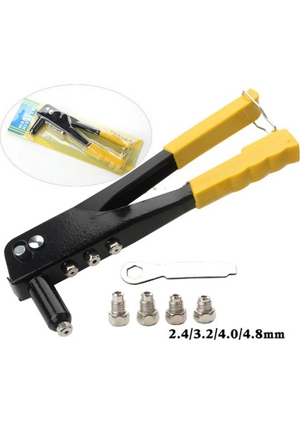 1 Takım Manuel El Somun Perçin Tabancası Seti ile 2.4mm 3.2mm 4.0mm 4.8mm El Aletleri Perçin Çivileri Tüm Çelik Sağlam Yapı Enstrüman (Yurt Dışından) fiyatları