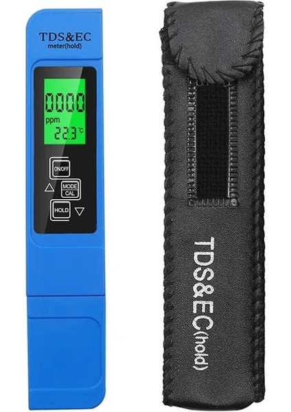Arkadan Aydınlatmalı Mavi 3'ü 1 Arada Dijital Tds Ec Su Kalitesi Test Kalemi 0-9990 Çok Fonksiyonlu Içme Suyu Saflık Sıcaklık Ölçer Temp Ppm Test Cihazı (Yurt Dışından)