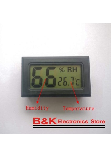 FY11-BLACK Mini Dijital LCD Uygun Sıcaklık Sensörü Nem Ölçer Kapalı Higrometre Taşınabilir Ölçer Buzdolabı Termometre Tel 2 M (Yurt Dışından)