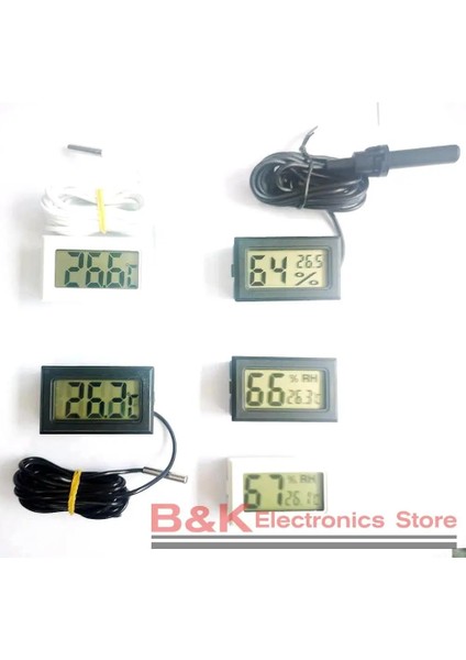 FY11-BLACK Mini Dijital LCD Uygun Sıcaklık Sensörü Nem Ölçer Kapalı Higrometre Taşınabilir Ölçer Buzdolabı Termometre Tel 2 M (Yurt Dışından) fiyatları