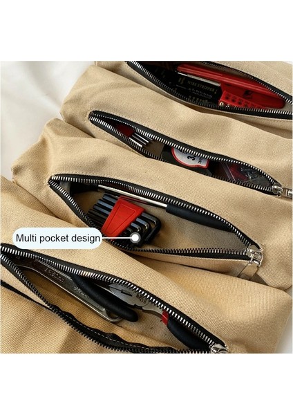 37X11 cm Turuncu Roll Up Alet Çantası Çok Amaçlı Alet Çantası Anahtarı Organizatör Küçük Omuz Alet Çantası Asılı Fermuar Taşıyıcı Tote (Yurt Dışından)