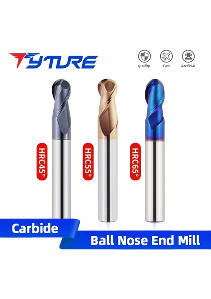 R2XD4X50L HRC55 Tyture Bilyalı Uçlu Freze Tungsten Karbür Kesici Cnc Router Bit Freze Aracı HRC45 55 65 2 Flüt Cnc Torna Tezgahı (Yurt Dışından)