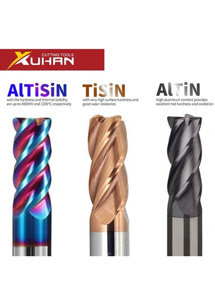 3R1X4DX50L HRC55 4f Çelik Xuhan Köşe Yarıçapı End Mill Cnc R Bullnose Kesici Tungsten Karbür Çelik Metal Yönlendirici Aracı 3 4 Flüt R0.5 R1 Yüzey Işleme (Yurt Dışından) fiyatları