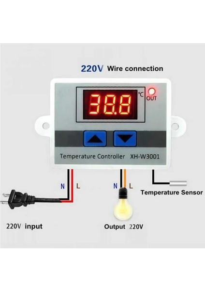 W3002-AC220V W3001 W3002 Dijital Kontrol Sıcaklık Mikrobilgisayar Termostat Anahtarı Termometre Yeni Termoregülatör 12/24/220V (Yurt Dışından)