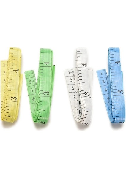 4 Adet 150 cm Rastgele Yumuşak Ölçer Taşınabilir Geri Çekilebilir Cetvel Mezura Yükseklik Çocuk Cetvel Santimetre Inç Rulo Bant Ölçme Araçları (Yurt Dışından)