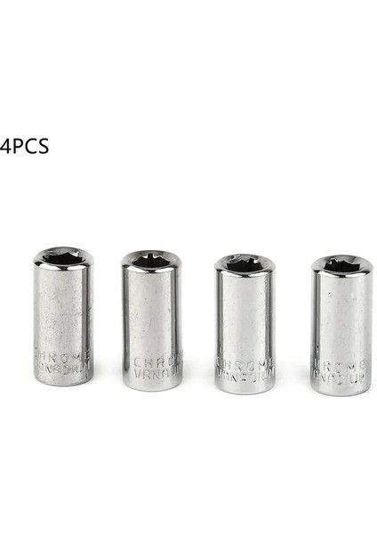 Soket 4 Adet 1/4'' Kare Sürücü 1/4'' Hex Soket Uçları Dönüştürücü Tornavida Bit Adaptörü El Aleti Anahtarı Soket (Yurt Dışından)