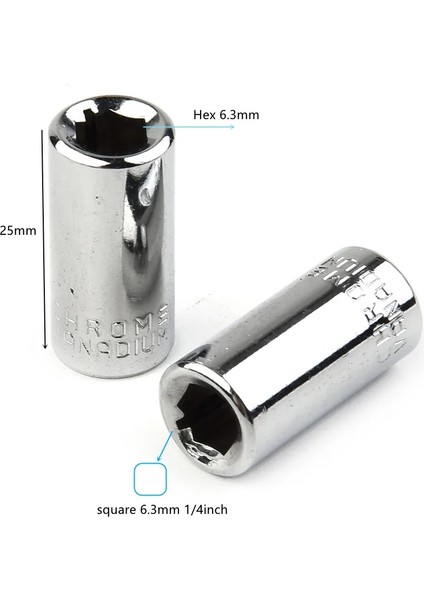 Soket 4 Adet 1/4'' Kare Sürücü 1/4'' Hex Soket Uçları Dönüştürücü Tornavida Bit Adaptörü El Aleti Anahtarı Soket (Yurt Dışından)