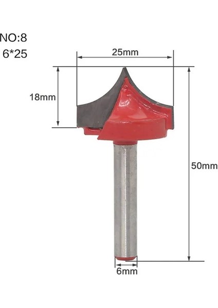 No8 6X25 1 Adet 6mm Shank Cnc Araçları Katı Karbür Yuvarlak Burun Uçları Yuvarlak Nokta Kesim Bit Çalkalayıcı Kesici Aletler Ağaç Işleme Için (Yurt Dışından)