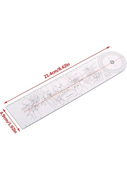 Mavi 0-360 Derece Gonyometre Açısı Tıbbi Omurga Açısı Cetvel Açı Inklinometre Cetvel Iletki Açı Bulucu Ölçme Aracı (Yurt Dışından)
