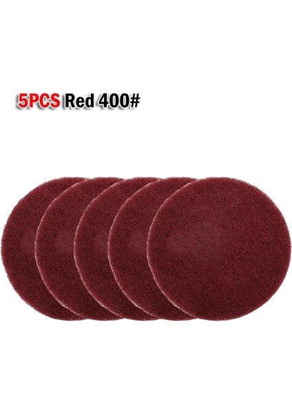 Kırmızı 400 5 Adet 4'' Matkap Güç Fırça Kiremit Scrubber Ovma Parlatma Pedi 240 400 800 Ev Temizlik Bezi Aracı Banyo Zemin Küvet (Yurt Dışından)