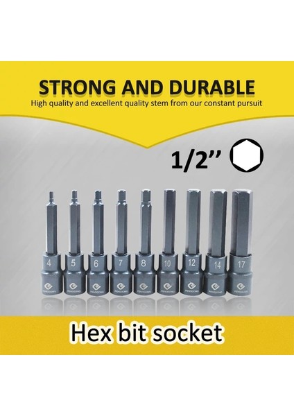 1 Pc Hex 55MM H4 1/2 "sürücü Altıgen Bit Soket Tornavida Anahtarı Seti Matkap Ucu Adaptörü H4 H5 H6 H7 H8 H10 H12 H14 H17 Tornavida Araçları Için (Yurt Dışından)