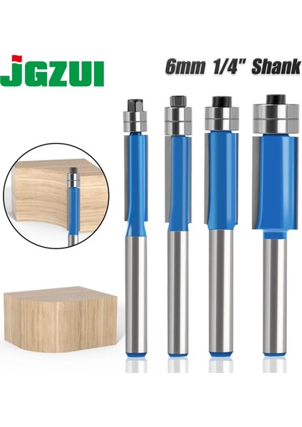 6x8 Çap 1/4'' 5/16'' 3/8''1/2'' Freze Ucu 6mm1/4'' Shank Flush Trime Bit, Ahşap Kırpma Kesiciler Için Iki Barikatlı Freze Uçları (Yurt Dışından)