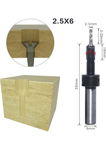 8mmshank 2.5MMX8MM 1 Adet 8mm 10MM Shank Hss Ağaç Işleme Havşa Yönlendirici Bit Seti Vida Extractor Remon Yıkım Ahşap Freze Kesicisi (Yurt Dışından) indirimleri
