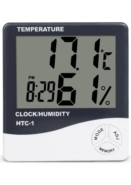 Htc-1 Kapalı Oda LCD Elektronik Sıcaklık Nem Ölçer Dijital Termometre Higrometre Hava Istasyonu Çalar Saat Htc-1 (Yurt Dışından) fiyatları