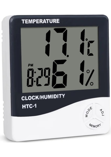 Htc-1 Kapalı Oda LCD Elektronik Sıcaklık Nem Ölçer Dijital Termometre Higrometre Hava Istasyonu Çalar Saat Htc-1 (Yurt Dışından) fırsatları